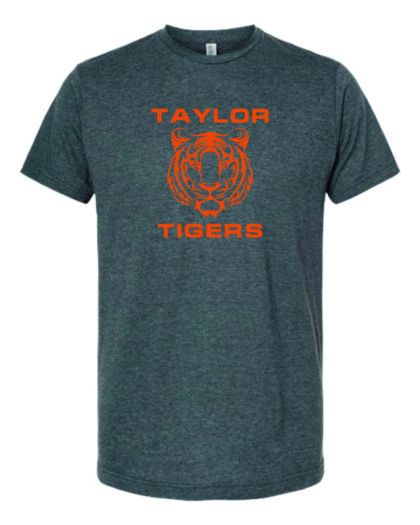 Unisex T-Shirt, Full Chest Taylor Tigers Logo