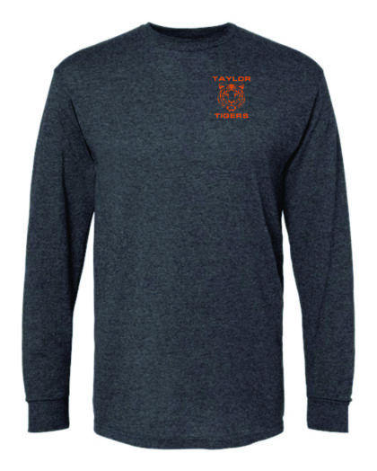 Unisex Long Sleeve T-Shirt, Left Chest Taylor Tigers Logo