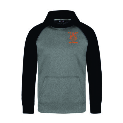 Youth Poly, 2 Tone Hoody, Left Chest Taylor Tigers Logo
